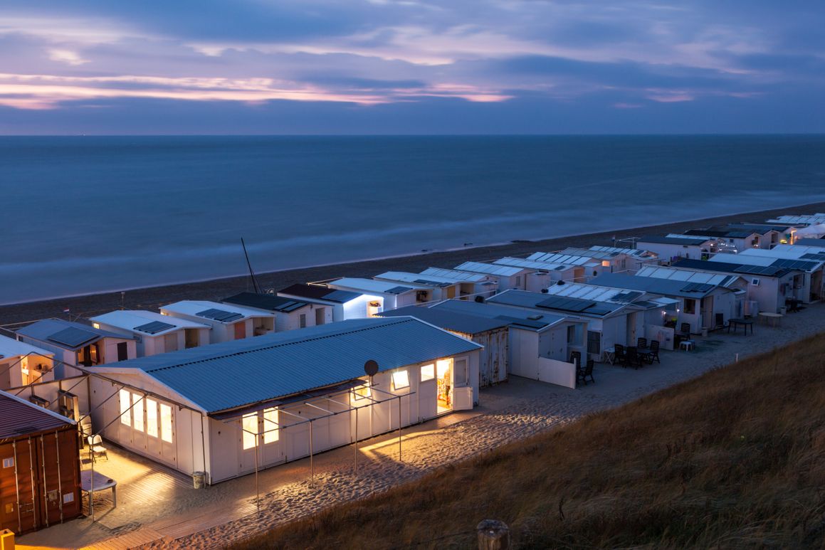 Caravans at night